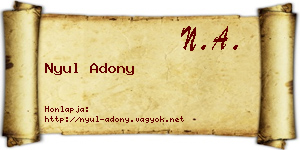 Nyul Adony névjegykártya